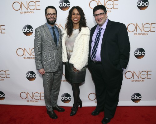 EDWARD KITSIS (EXECUTIVE PRODUCER, ONCE UPON A TIME), CHANNING DUNGEY (PRESIDENT, ABC ENTERTAINMENT), ADAM HOROWITZ (EXECUTIVE PRODUCER, ONCE UPON A TIME)
