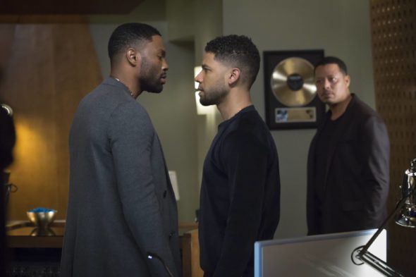 EMPIRE: Pictured L-R: Guest star Tobias Truvillion, Jussie Smollett and Terrence Howard in the "Rise by Sin" episode of EMPIRE airing Wednesday, May 11 (9:00-10:00 PM ET/PT) on FOX. ©2016 Fox Broadcasting Co. CR: Chuck Hodes/FOX