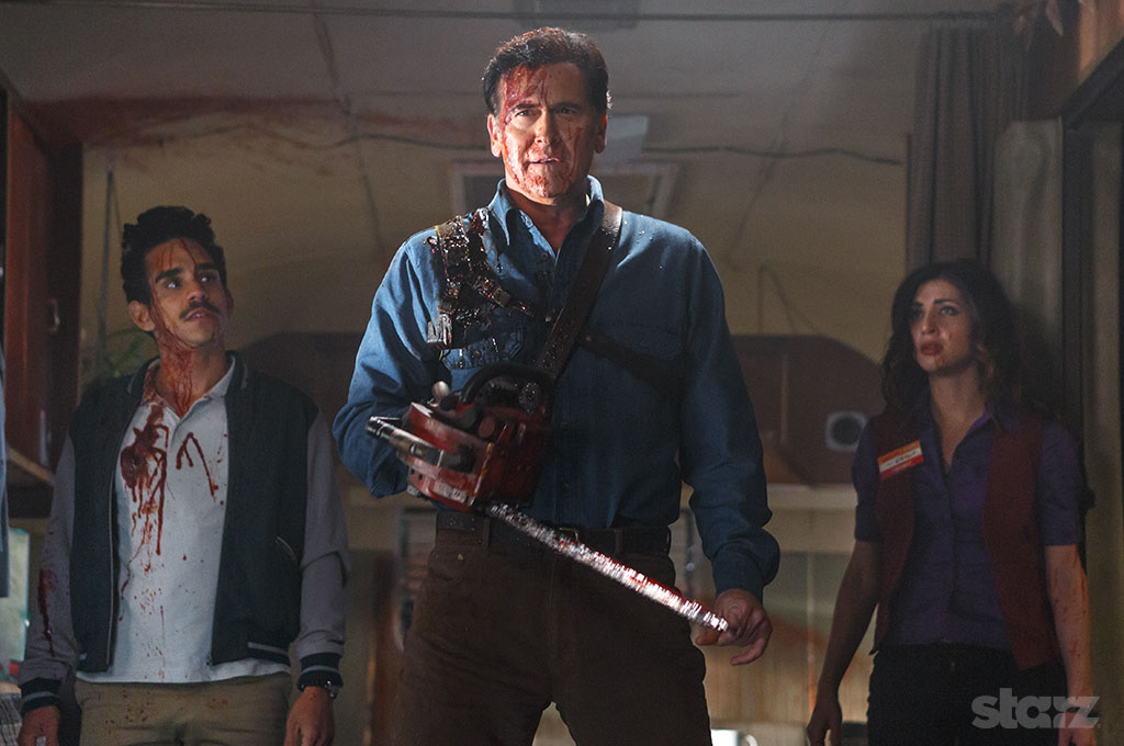 Ash Vs Evil Dead Lee Majors Ted Raimi Join Season Two Of Starz Series Canceled Renewed Tv Shows Tv Series Finale