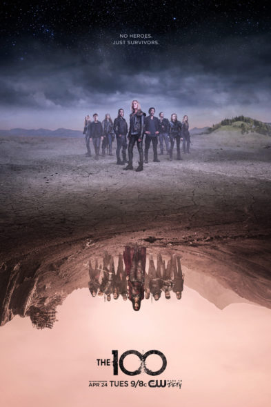 The 100 TV show on The CW: season 5 viewer votes episode ratings (canceled renewed season 6); season 5 key art poster (cast)