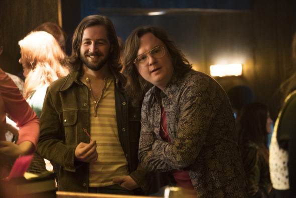 I'm Dying Up Here TV Show on Showtime: season 2 viewer votes episode ratings (canceled or renewed season 3?); PICTURED: Michael Angarano as Eddie and Clark Duke as Ron