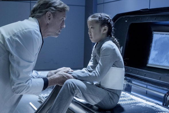 The Expanse TV show on Syfy: canceled; no season 4 (canceled or renewed?); Pictured: (l-r) Ted Atherton as Dr. Strickland, Leah Madison Jung as Mei