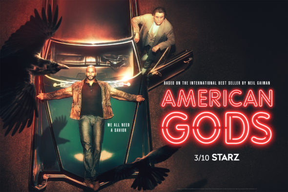 American Gods TV show on Starz: season 2 ratings (canceled or renewed season 3?)