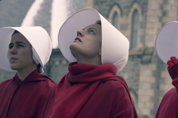 The Handmaid's Tale TV show on Hulu: season 3 viewer votes (cancel or renew season 4?); Pictured: Elizabeth Moss as June / Offred